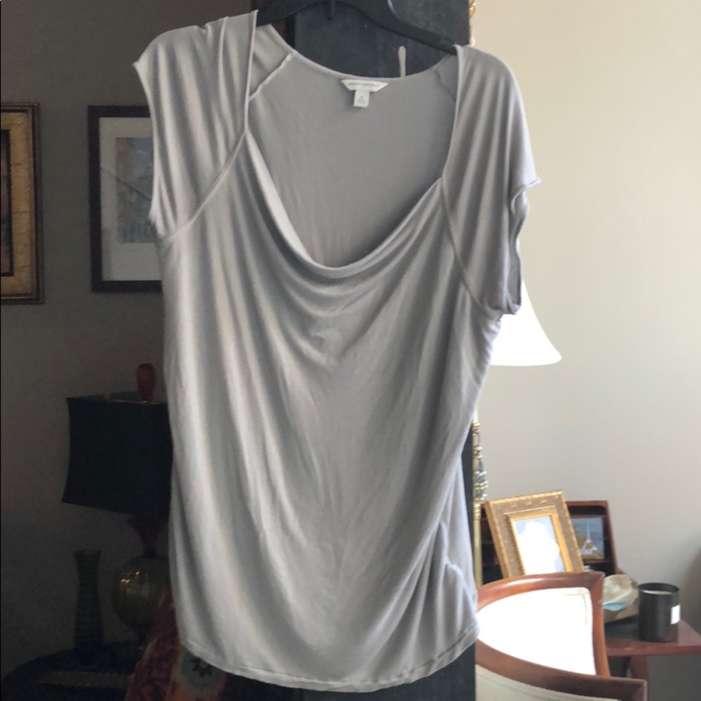 Cowl neck cap sleeve T-shirt